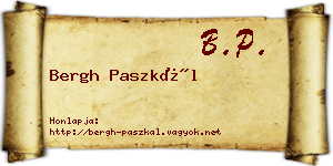 Bergh Paszkál névjegykártya